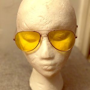 Yellow Aviator Sunglasses